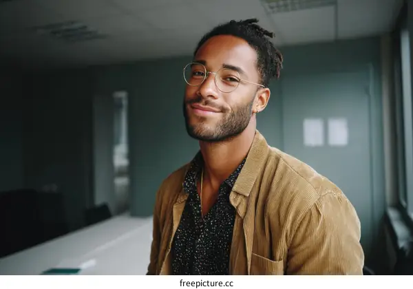 Portrait of a Black Man in a Modern Office