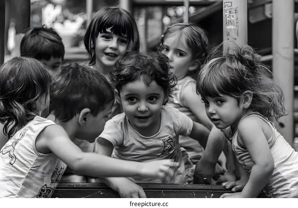 Group of Children Playing at the Playground