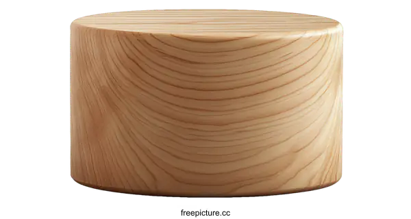 [Transparent Background PNG]Simple Cylindrical Wooden Tabletop