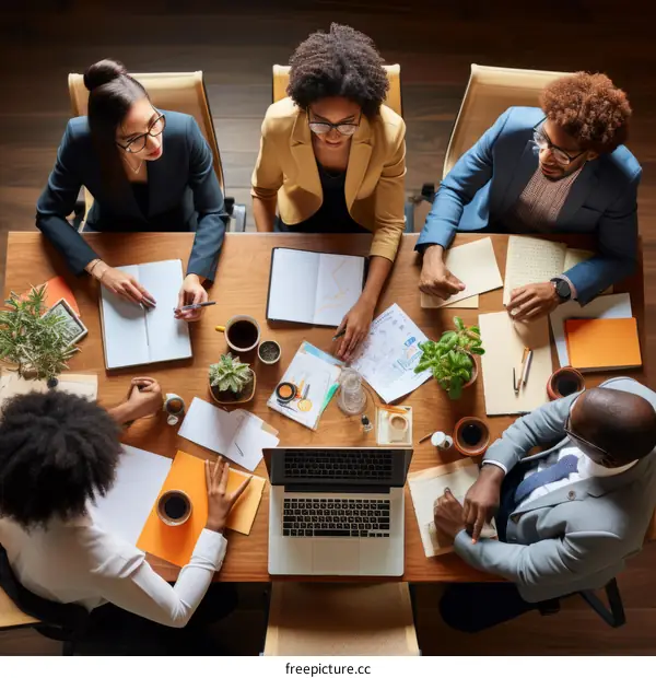 A group of business professionals having a meeting