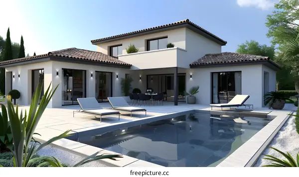 Modern house with swimming pool