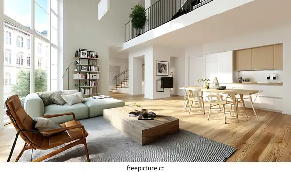 Modern Open-Plan Living and Dining Space