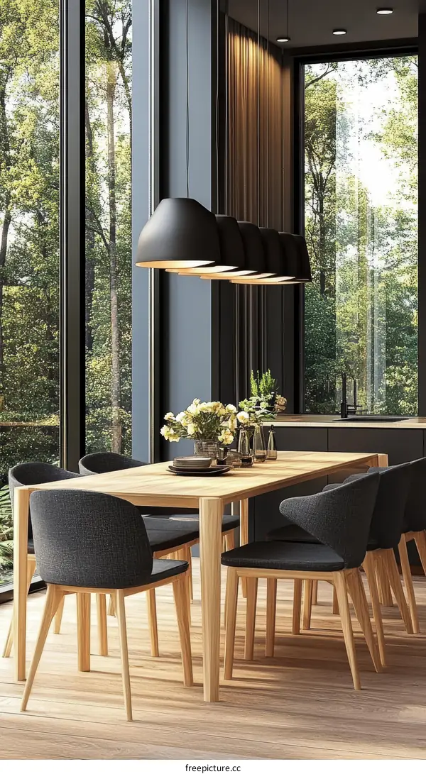 Modern Dining Room with Natural Light
