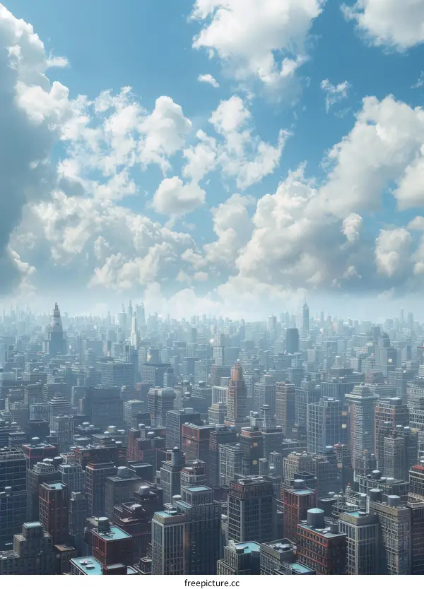 Misty Skyline of a Modern Metropolis