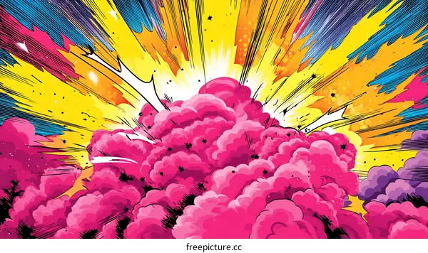 Explosion Comic Book Style Background Illustration