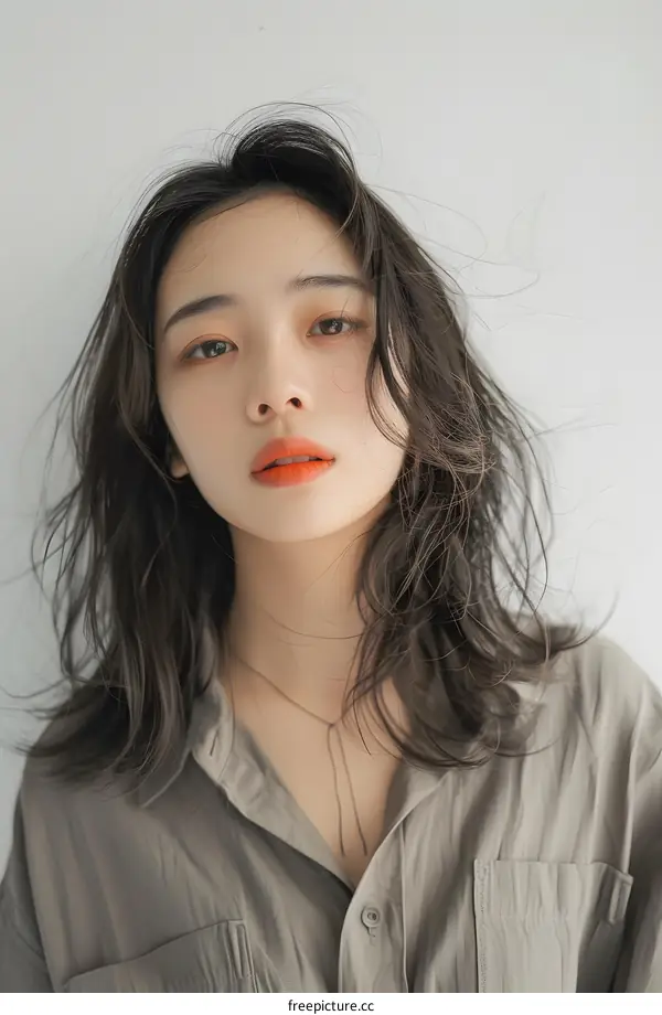 Portrait of a Young Woman with Long Hair