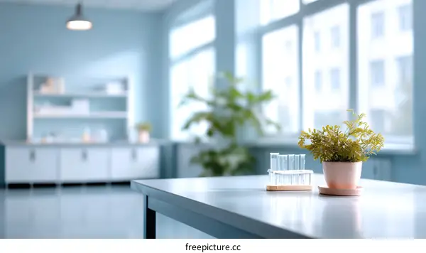 Modern Science Laboratory Empty Table