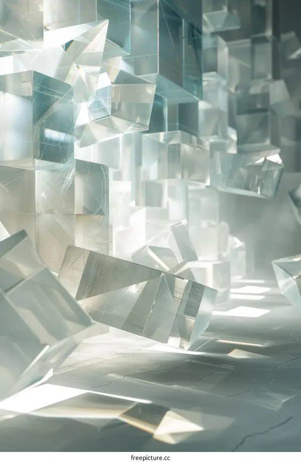 3D rendering of a stack of glass cubes