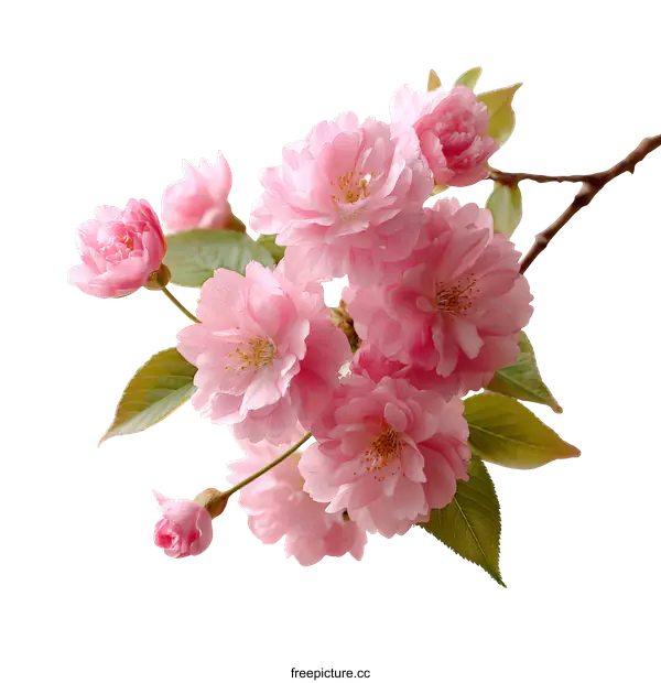 [Transparent Background PNG]Beautiful Pink Cherry Blossom Branch