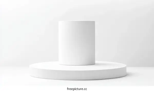 Modern Minimalist White Cylinder Display Stand