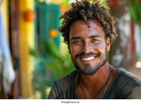 Smiling Man Outdoors Portrait