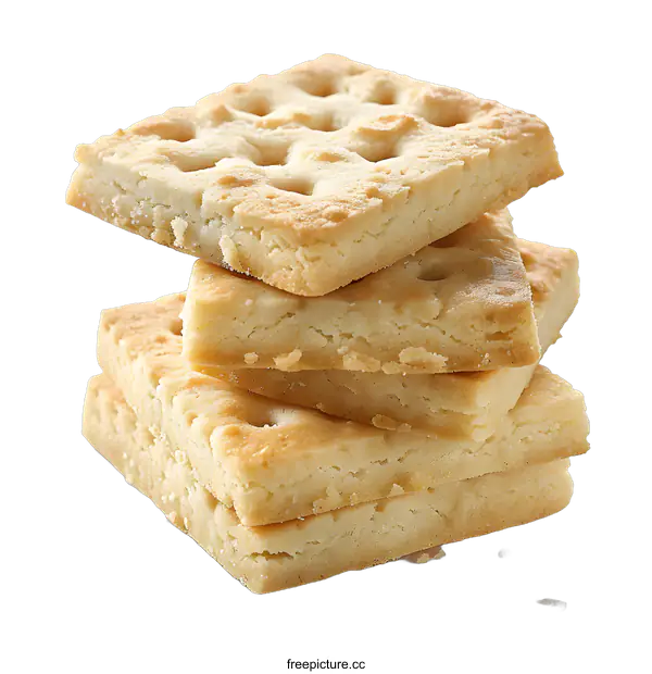[Transparent Background PNG]Stack of square butter cookies