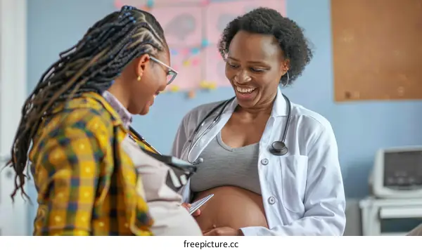 Pregnant woman at the doctor's office