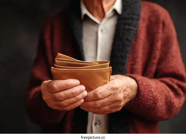 Empty Wallet of Elderly Person
