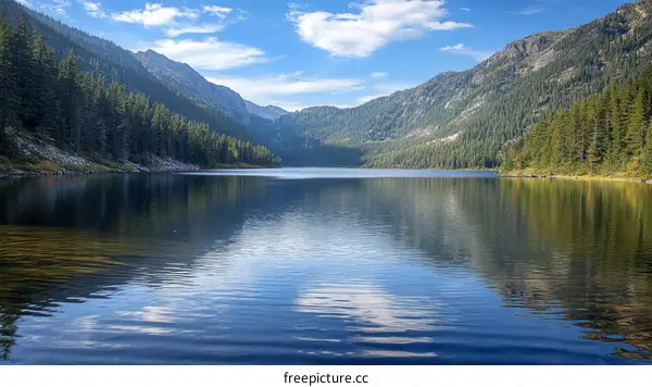 Serene Mountain Lake Scenery