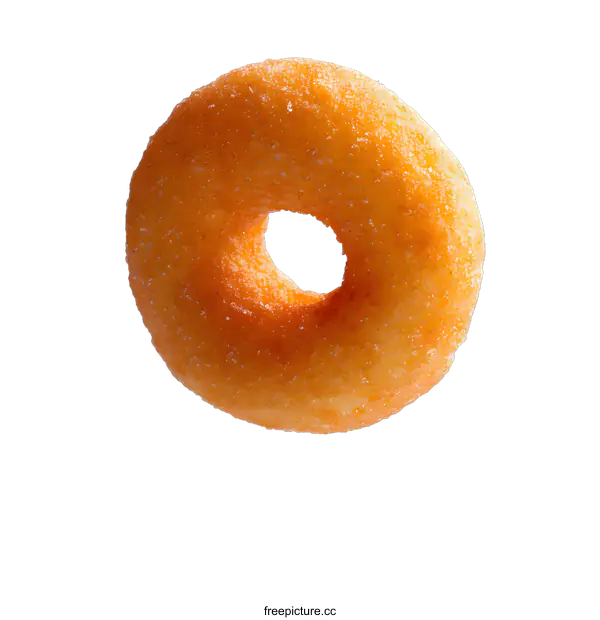 [Transparent Background PNG]A Single Glazed Donut Floating on a White Background