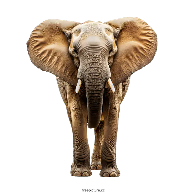 [Transparent Background PNG]African Elephant Standing In Front Of White Background