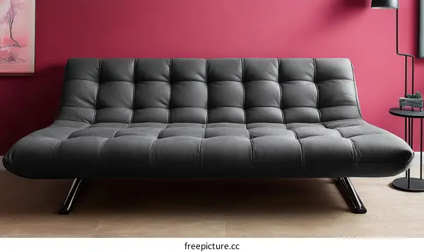 Modern Gray Futon Sofa in a Living Room