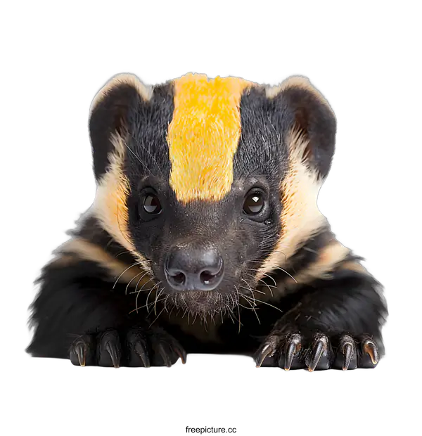 [Transparent Background PNG]Honey Badger Cub Close Up