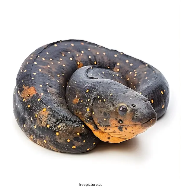 Marbled Electric Eel Isolated on White Background