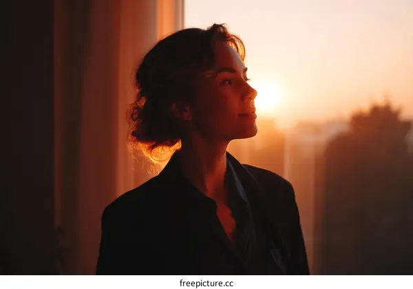 Sunrise Reflection of a Woman