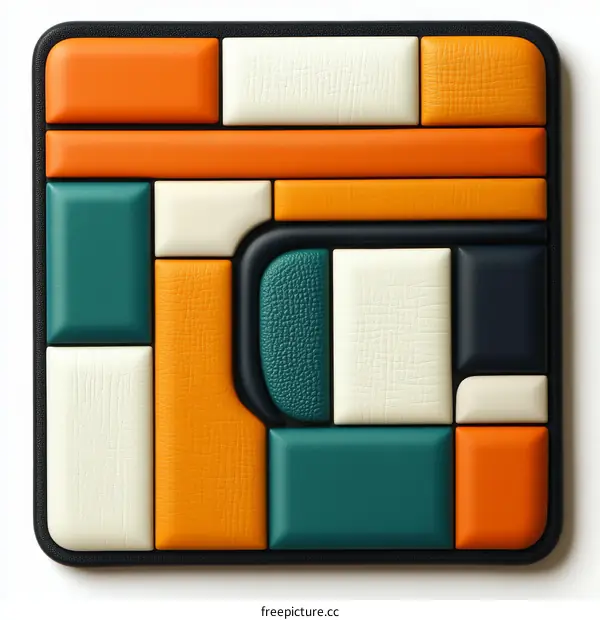 Abstract Geometric Leather Panel Design