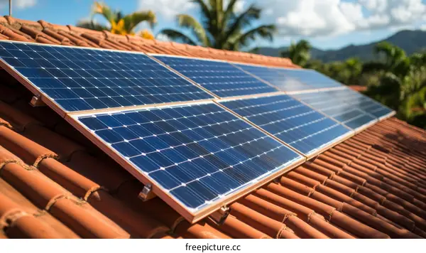 Solar Panels on a Terracotta Tile Roof