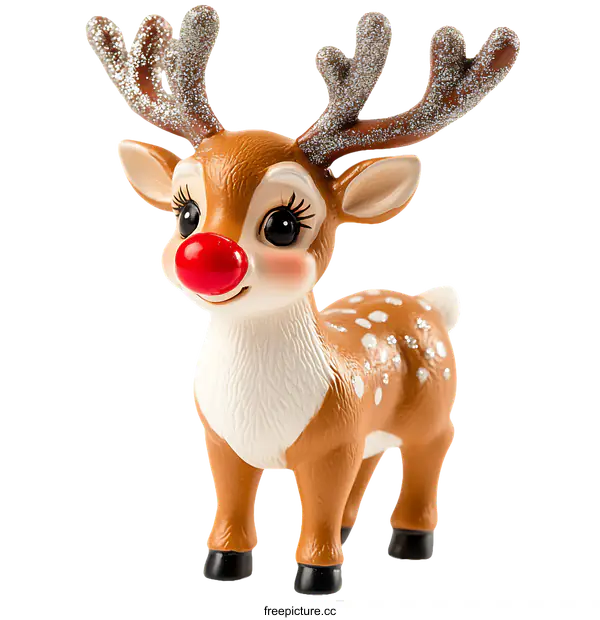 [Transparent Background PNG]Adorable Christmas Reindeer Figurine