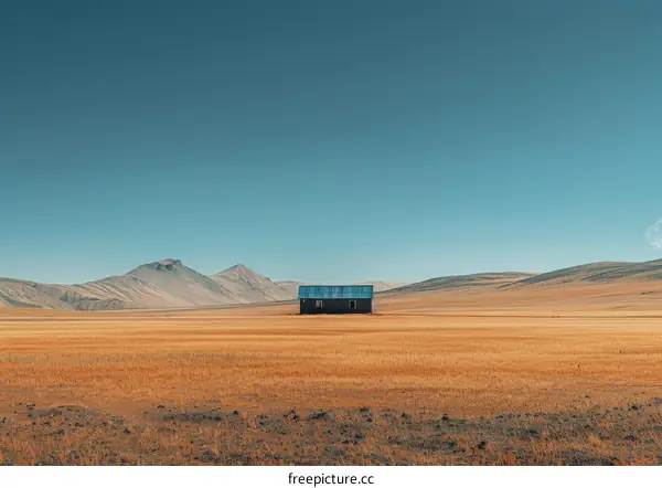 Solitary House on a Vast Grassland