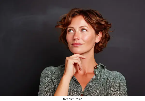 Thoughtful Caucasian Woman Portrait