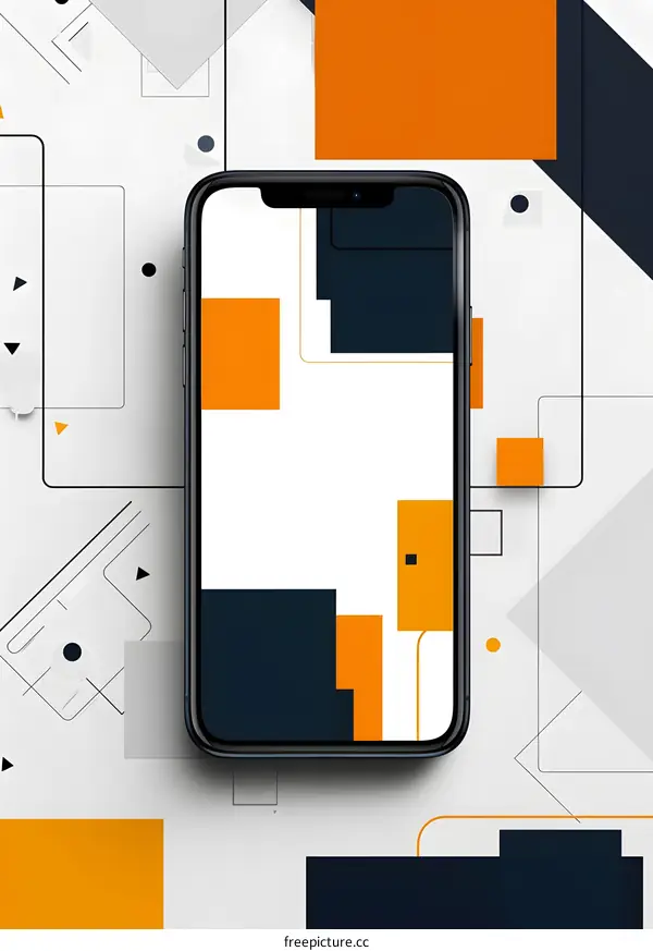 Abstract Geometric Shapes On A Mobile Phone