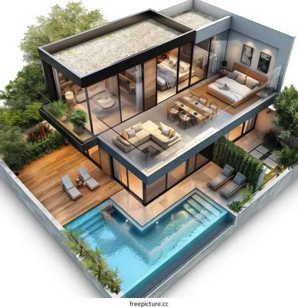 Modern Home's Seamless Harmony with Nature