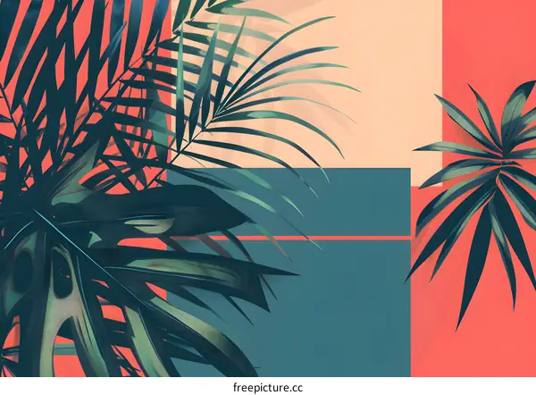 Tropical Leaves with Abstract Background