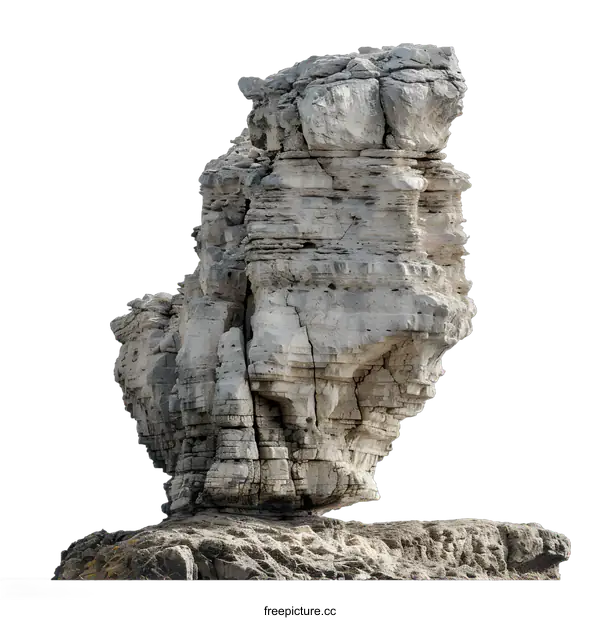 [Transparent Background PNG]Isolated Rock Formation With White Background