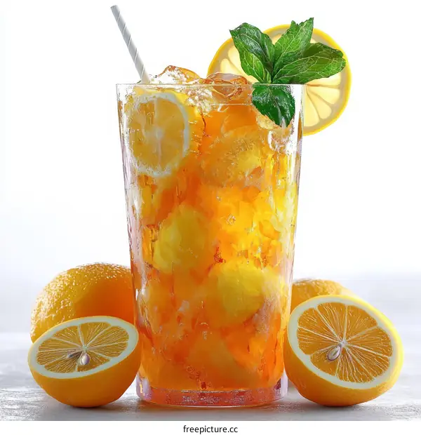 Refreshing Iced Tea with Lemon and Mint