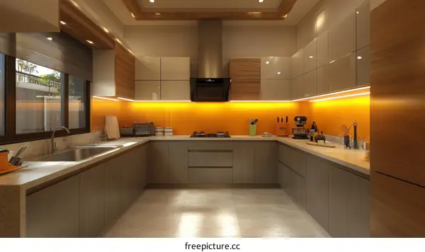 Modern Kitchen Interior Design Illustration