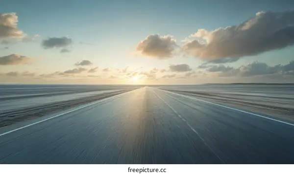 Endless Road Sunset Landscape