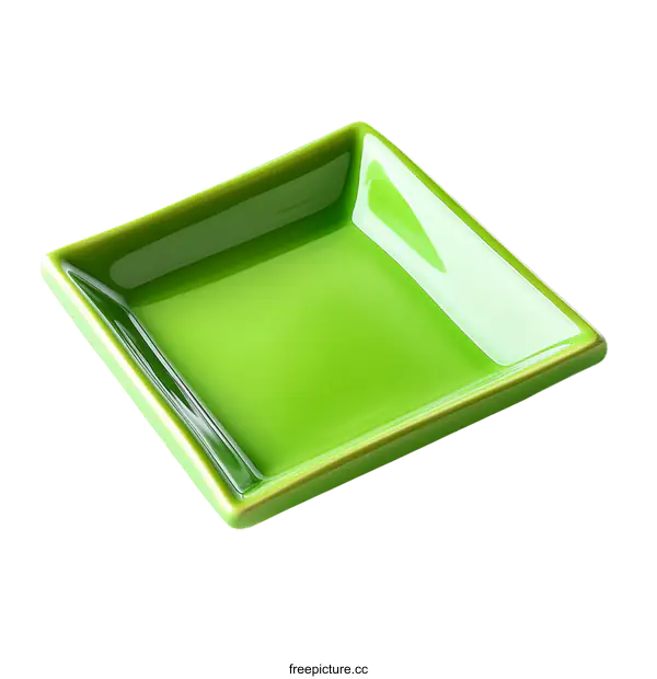 [Transparent Background PNG]Green Square Dishware for Serving