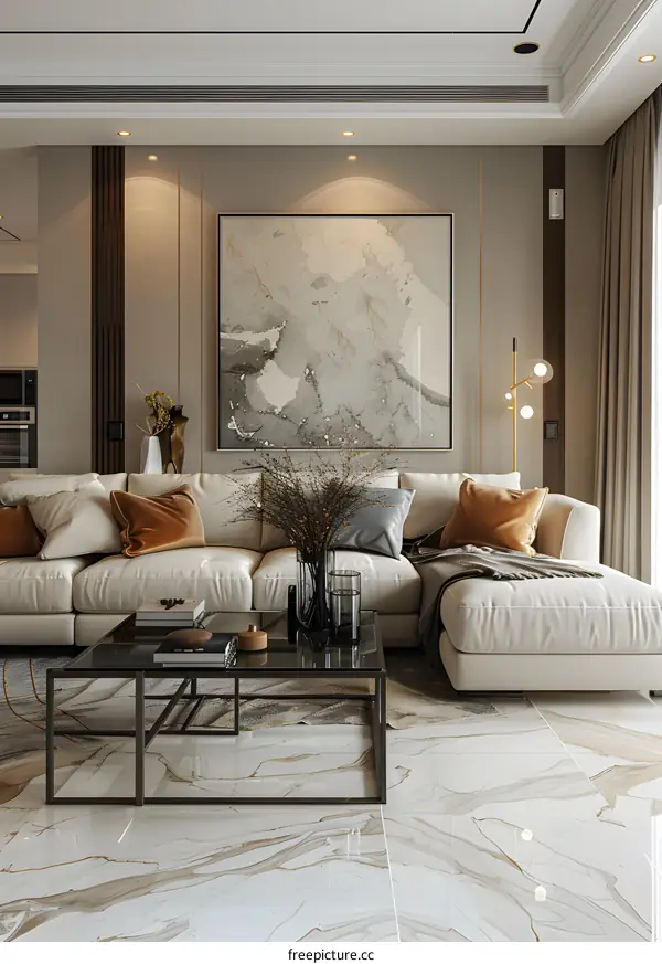 Modern minimalist style living room