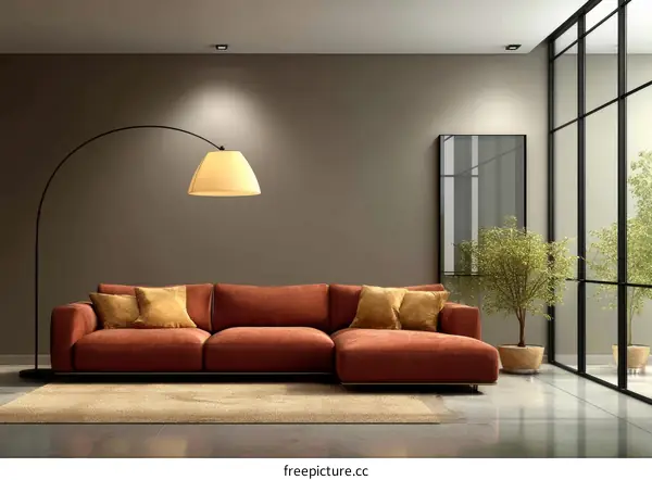 Modern Living Room Interior Design Illustration