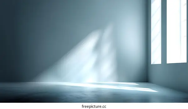 Empty Modern Room with Sunlight and Shadows