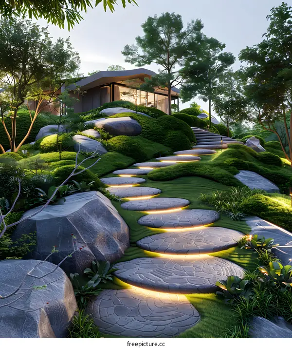 Modern house on a hill