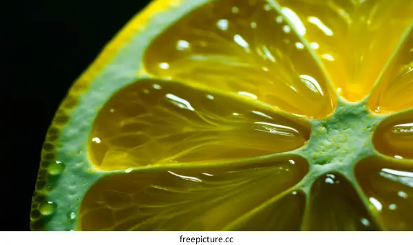 Close-up photo of a juicy lemon wedge
