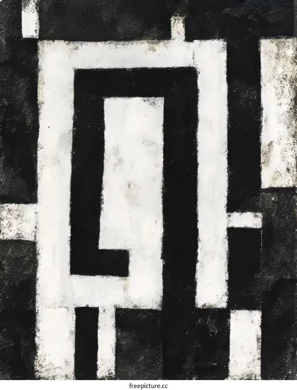 Abstract Black and White Geometric Design