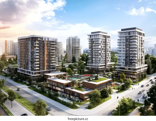 Modern Architecture Apartments Complex Buildings Development