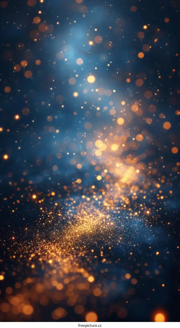 Blue and gold glitter background