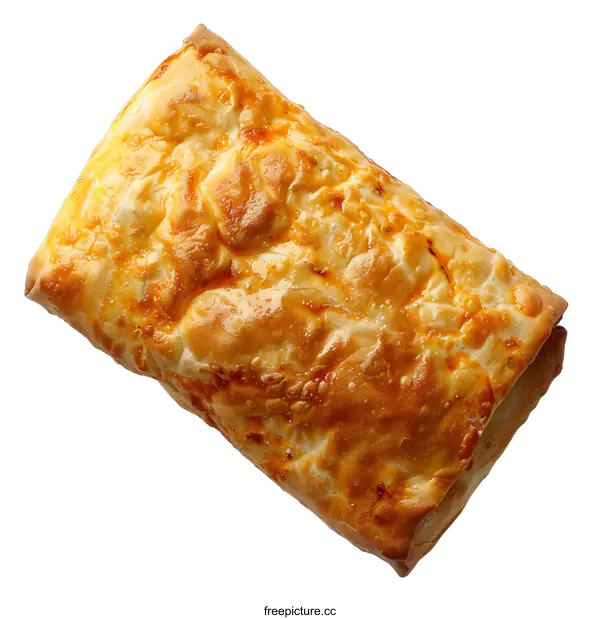 [Transparent Background PNG]A folded pizza pocket isolated on a white background