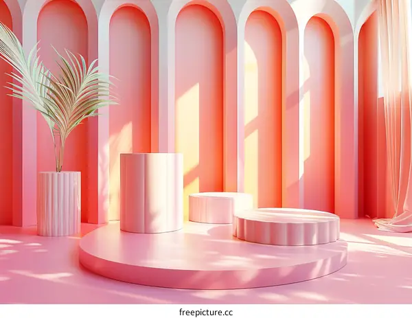 Pink Modern Minimalist Display Platform