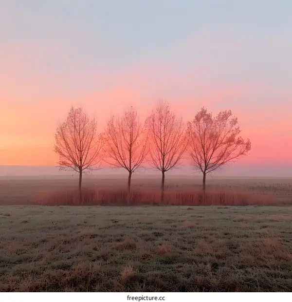 Pastel Sunrise over a Serene Field