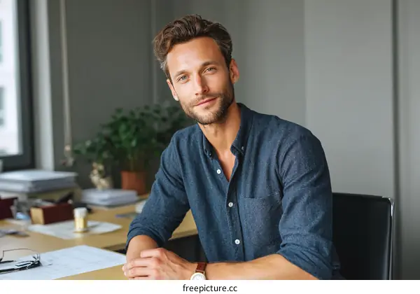 Confident Caucasian Male Professional Portrait